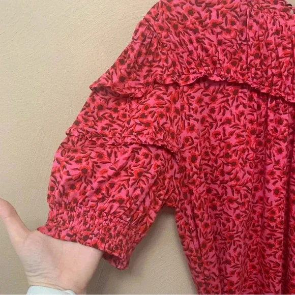 Boden Yoke Detail Jersey Mini Dress in Pink and Red Size 10 NWT New - Picture 5 of 16